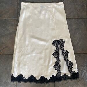 J. Crew Gweneth Cream and Black Lace Pencil Skirt